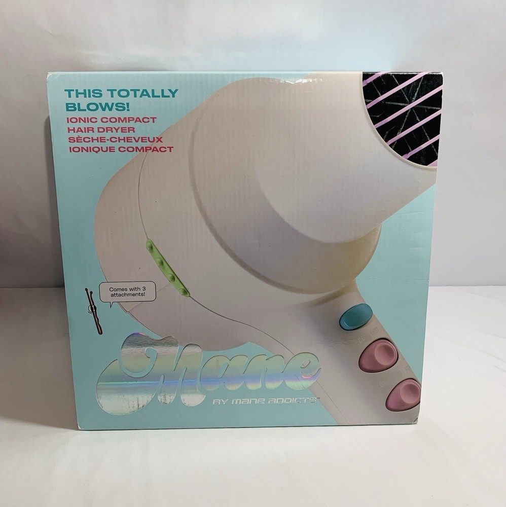 Mane by Mane Addicts Hair Dryer 'This Totally Blows' Ionic Compact NEW