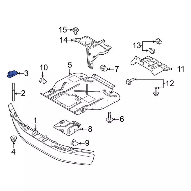 Genuine Ford Radiator Support Splash Shield Nut W717634-S439