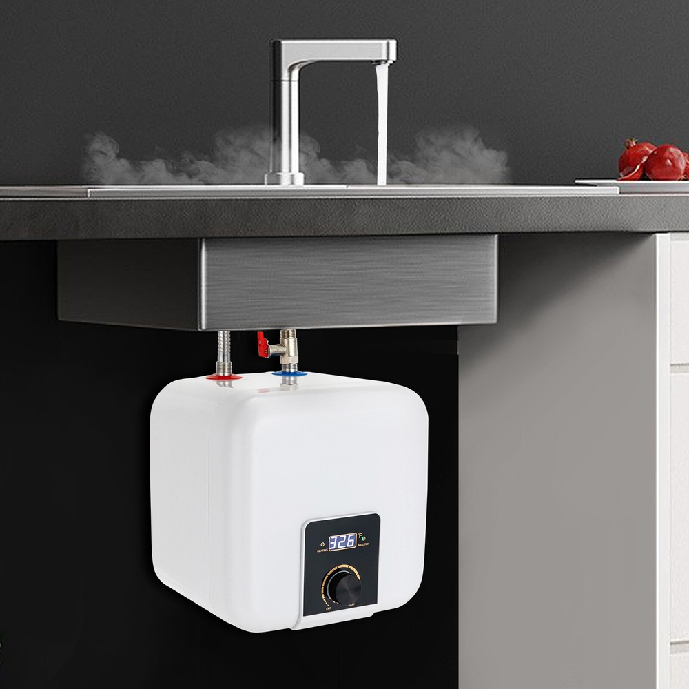 8L/2.11 Gallon Electric Water Heater Square Water Heater Wall Mounted 1500W