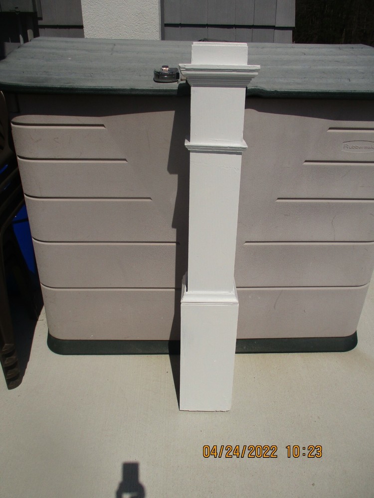 NEWEL POST FLAT TOP  PAINTED WHITE NO FRILLS  WE SHIP!!!!!!