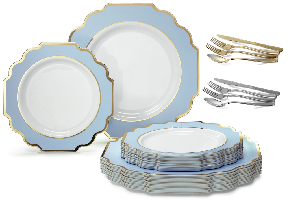 "OCCASIONS" IMPERIAL Bulk Wedding Party Disposable Plastic Plates & Silverware