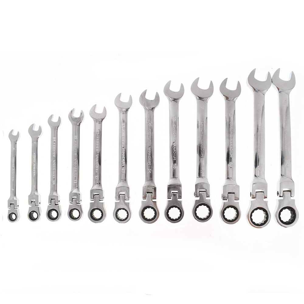 Labwork 12PC Metric Flexible Head Ratcheting Wrench Combination Spanner Tool Set