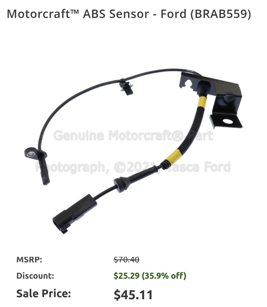 Genuine Motorcraft ABS Wheel Speed Sensor  BRAB-559