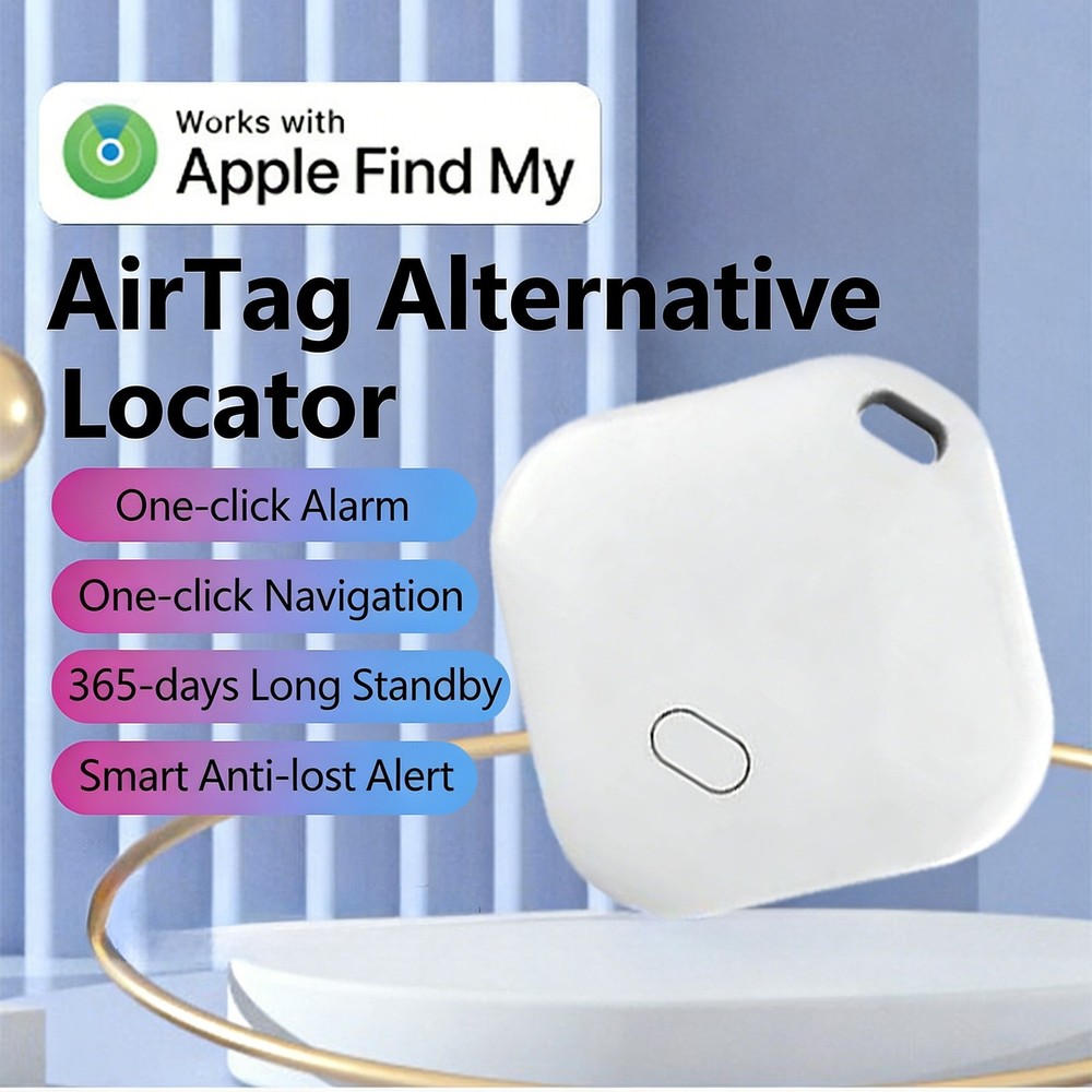 iOS Smart Tag Tracker –  IP67 Waterproof Bluetooth Item Finder (White, 1 Pack)