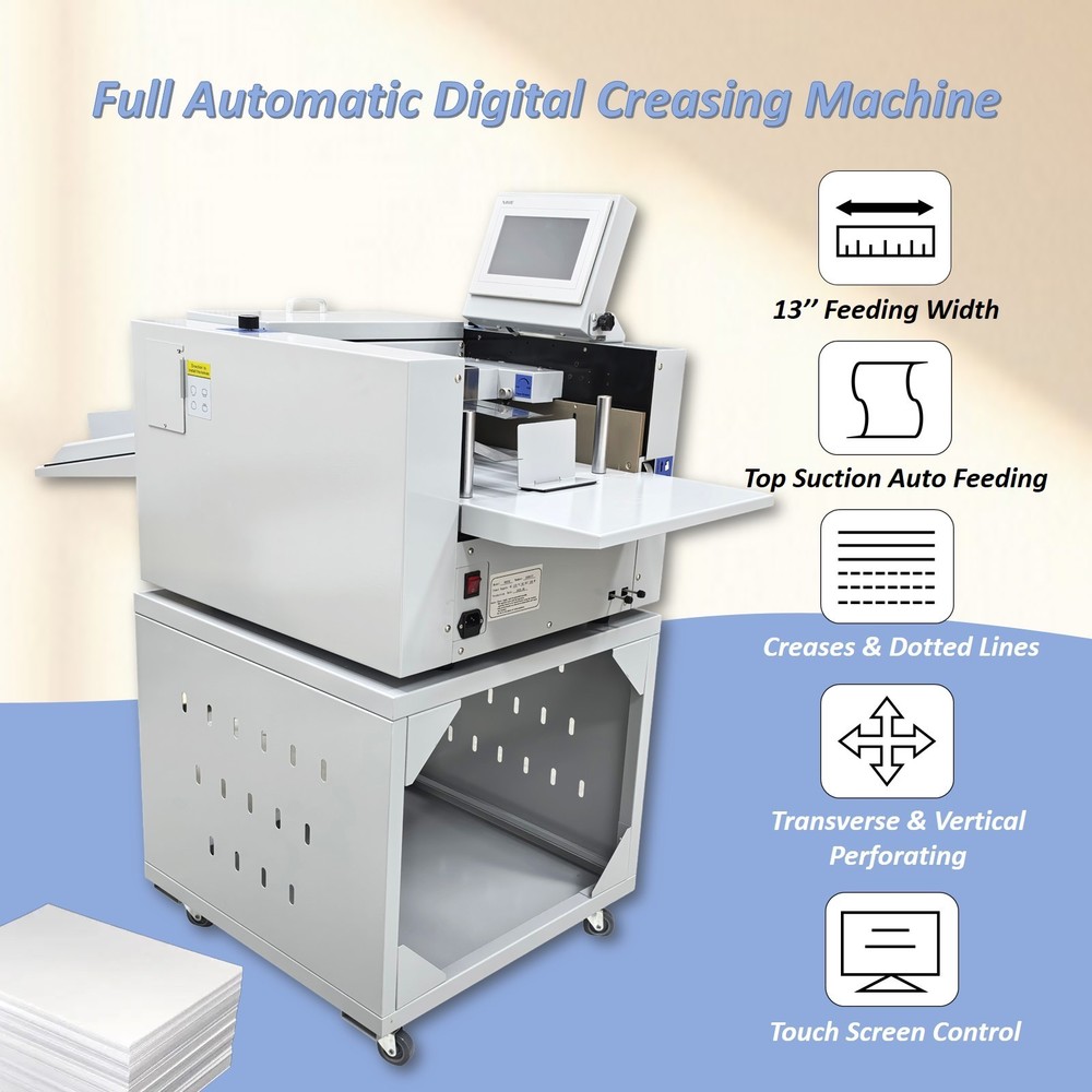 13'' Full-Automatic Digital Electric Paper Creasing and Perforating Machine 110V