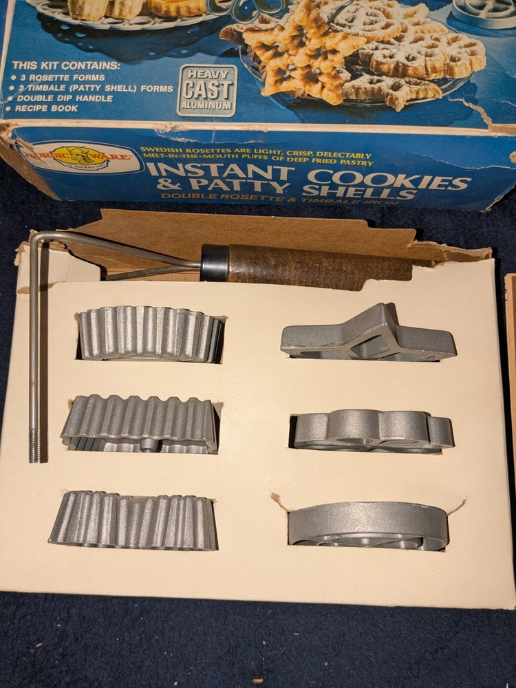 Vintage Nordic Ware Instant Cookies & Patty Shells Double Rosette Iron Forms