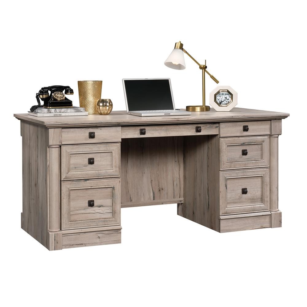 Palladia Executive Desk, Split Oak finish