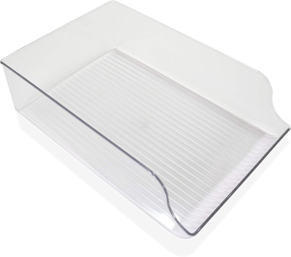 2 Pack Refrigerator Water Bottle Holder Bin Organizer Clear Plastic NEW