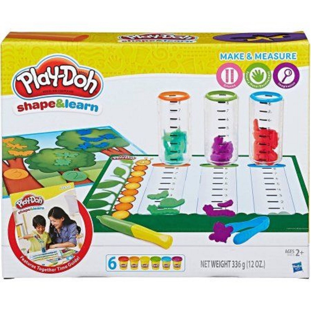 Play-Doh Shape & Learn Make Measure Tool Guided Activities Set w/ 6 Cans Ages 2+