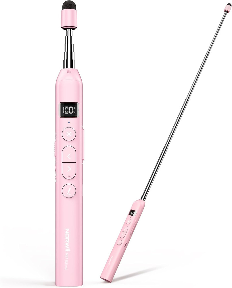 Norwii N21 Bluetooth Presentation Clicker with Telescopic Teaching Pointer, Pres