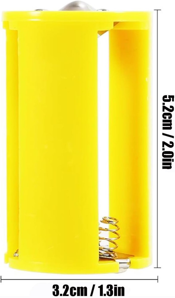 Effortless AA to D Battery Conversion - 6 Pack Yellow Adapters, Rechargeable!