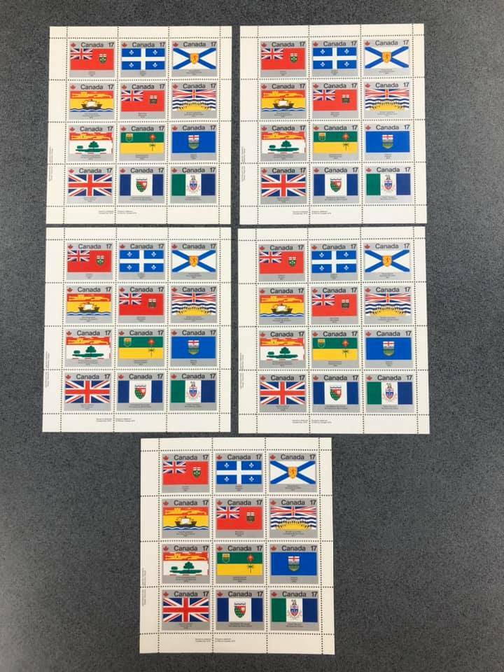 Lot of 5 (five) 1979 Canada Stamp Sheets - Scott #832A