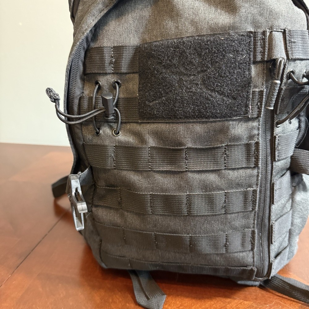 Samurai Tactical Black Backpack MOLLE System Military Style Utility Pack