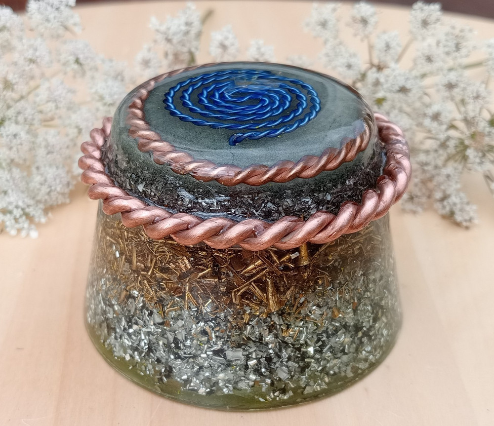 Powerful Orgone Dome TB with 3 tensor ring, coil - EMF, pollution, protection.