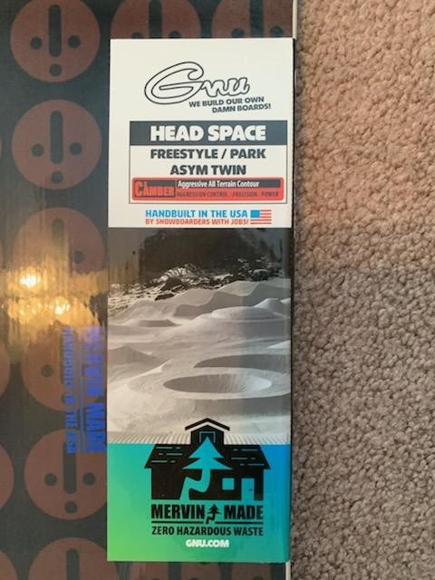 GNU- Headspace- Snowboard- 2021-Colors-Multi. Blue/Black - Stickers Still On