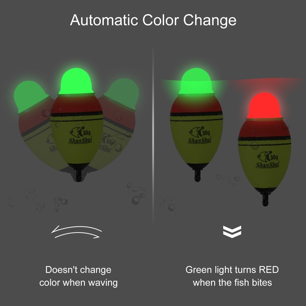 Yellow - Lighted Fishing Slip Bobbers LED Light Up Float