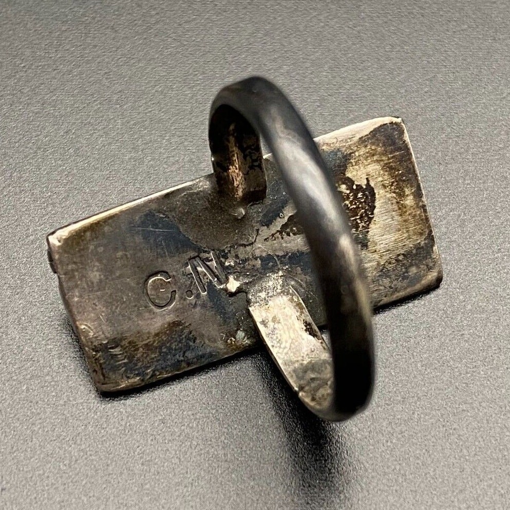 Vintage Navajo Native Turquoise Silver Ring Size 6