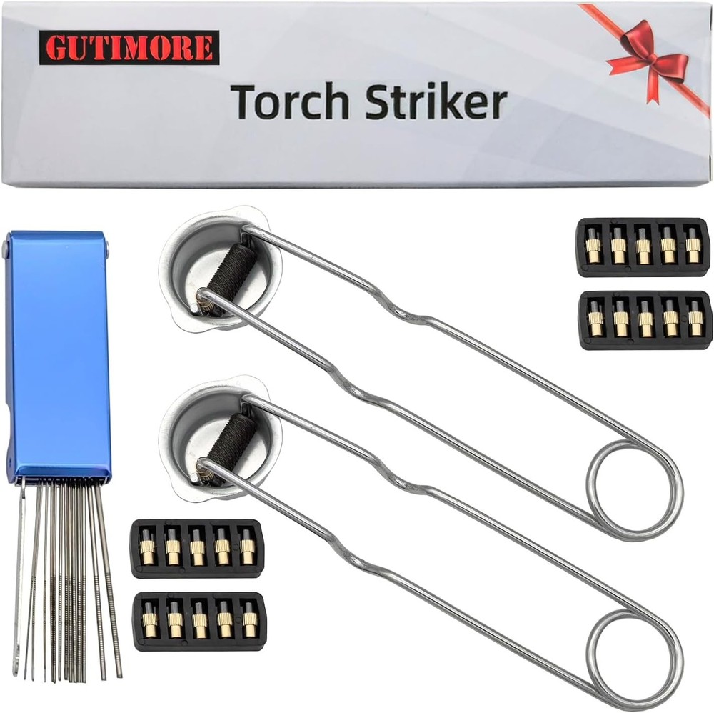 Single Flint Striker Spark Lighter 2 Pack with 20 Flint Refills for Welding