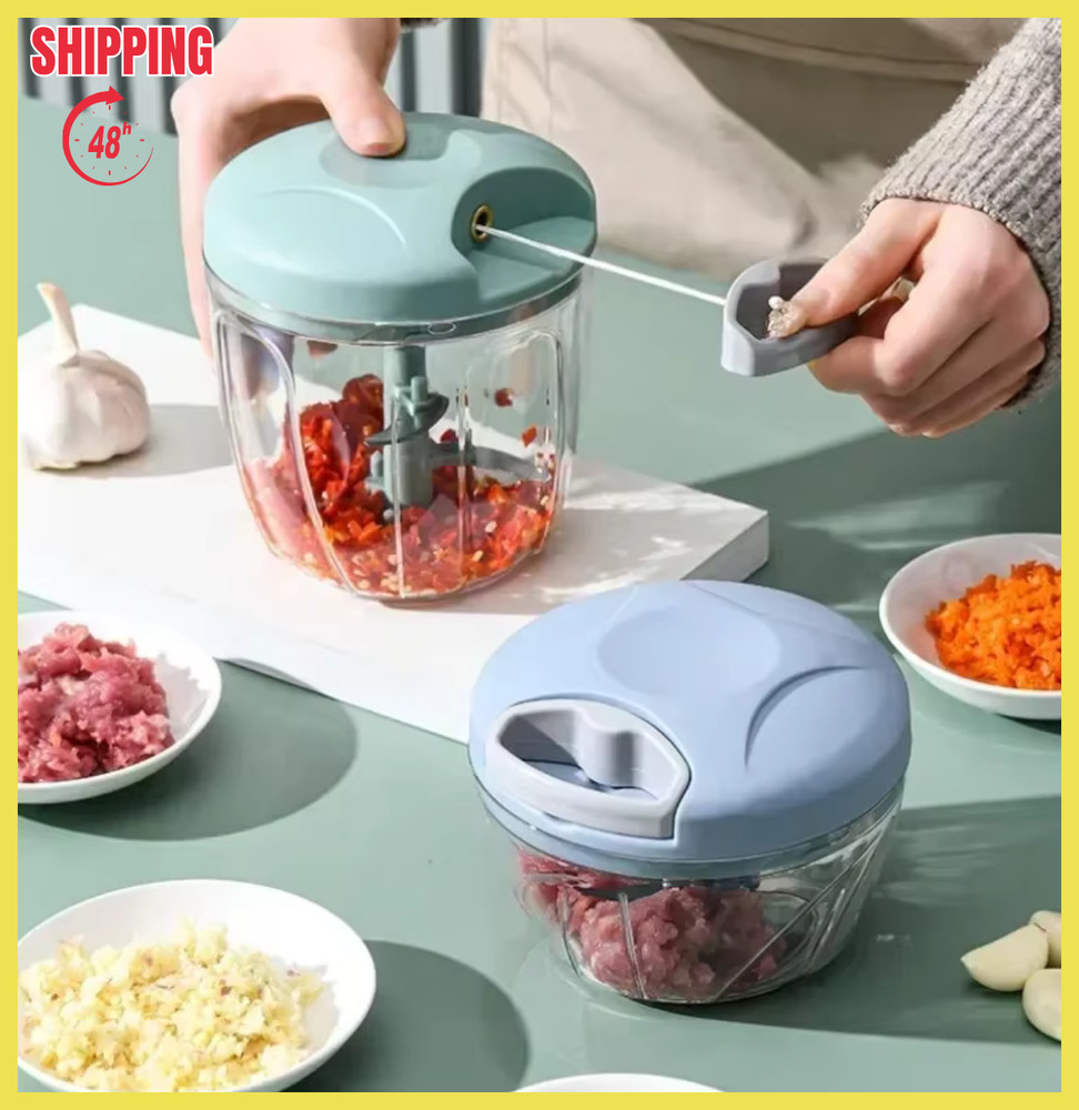 900ML Vegetable Chopper Manual Food Processor Hand Pull String Big Garlic Mincer