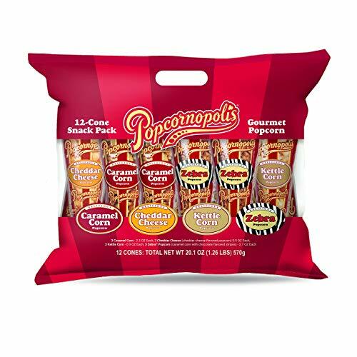 Popcornopolis Popcorn 12 Cone Snack Pack (Gift cone)  Assorted Flavor Names