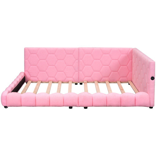 Modern Upholstered Platform Bed Sofa Bed Heavy Duty Daybed Full Size Bed Frames
