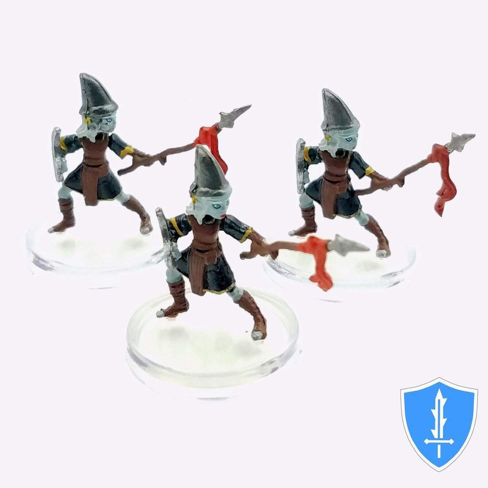 Deep Gnome Warrior x3 - Darklands Rising #2 Pathfinder Battles D&D Fighter Mini