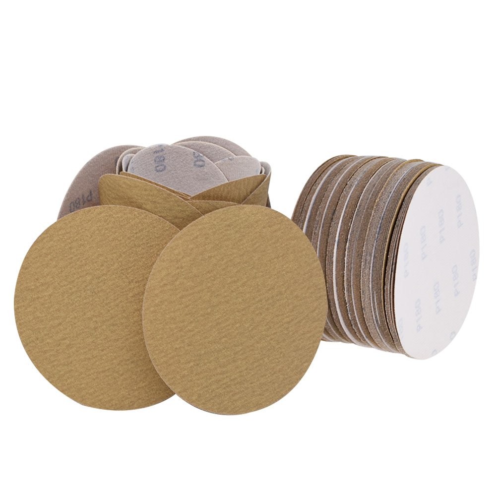100 Pack High Quality NO-Hole Hook Loop Pads Sanding Disc Flocking 6" 180 Grit