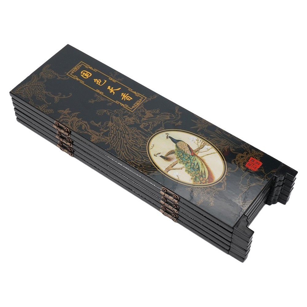 Suitable Screen Peacock Wood 6-Panel Divider Folding Ornament Partition