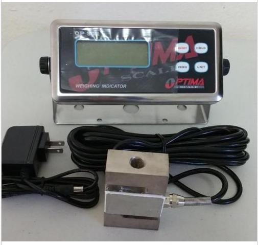 Compression Scale 2000X0.5 lb S Type load cell / Digital Indicator,20' Cable,New