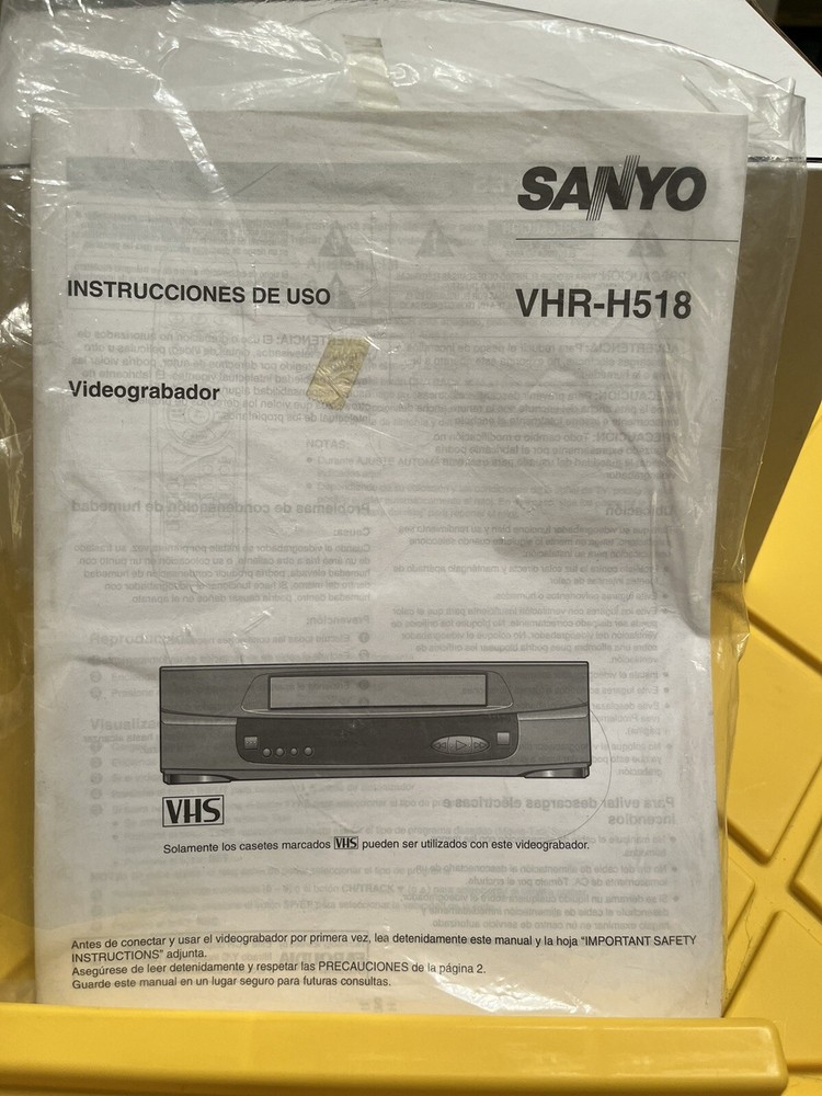 Sanyo VCR-H158 instruction manual Only
