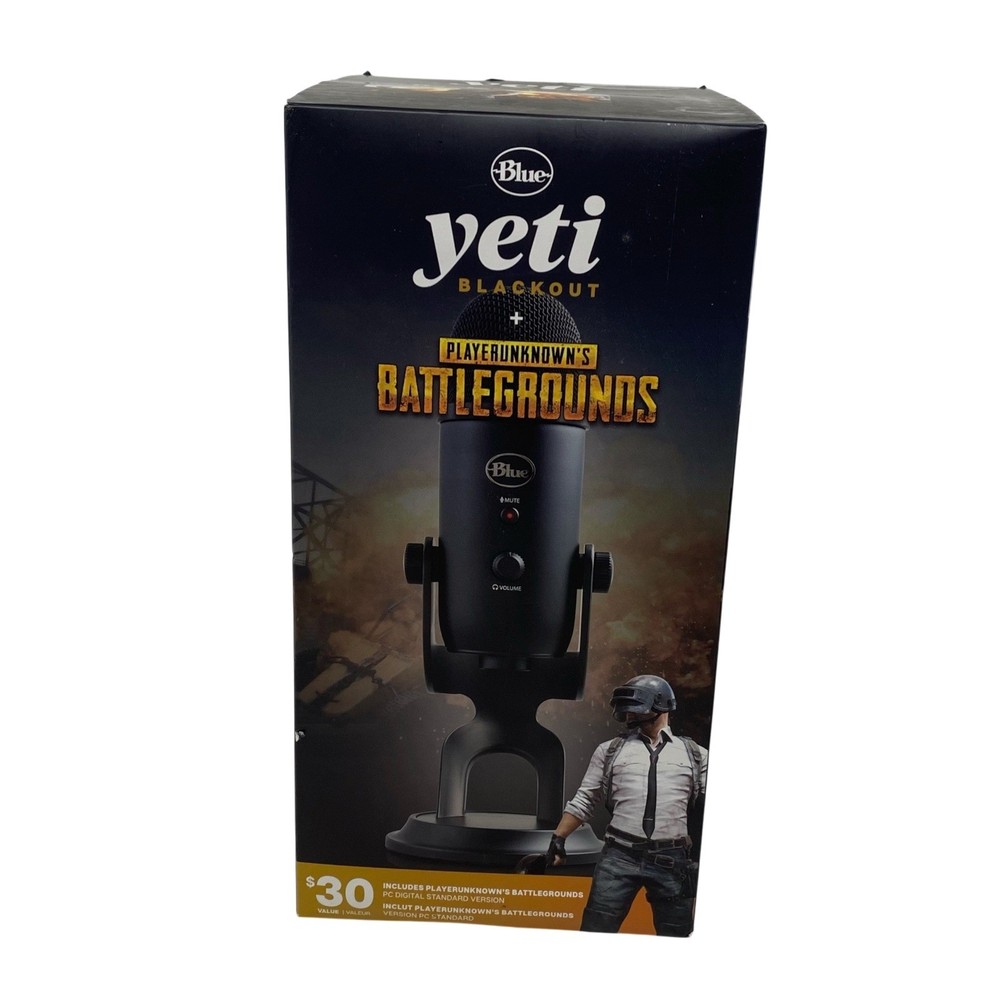 Blue Yeti Blackout & Playerunknown's Battlegrounds PUBG Bundle USB Microphone