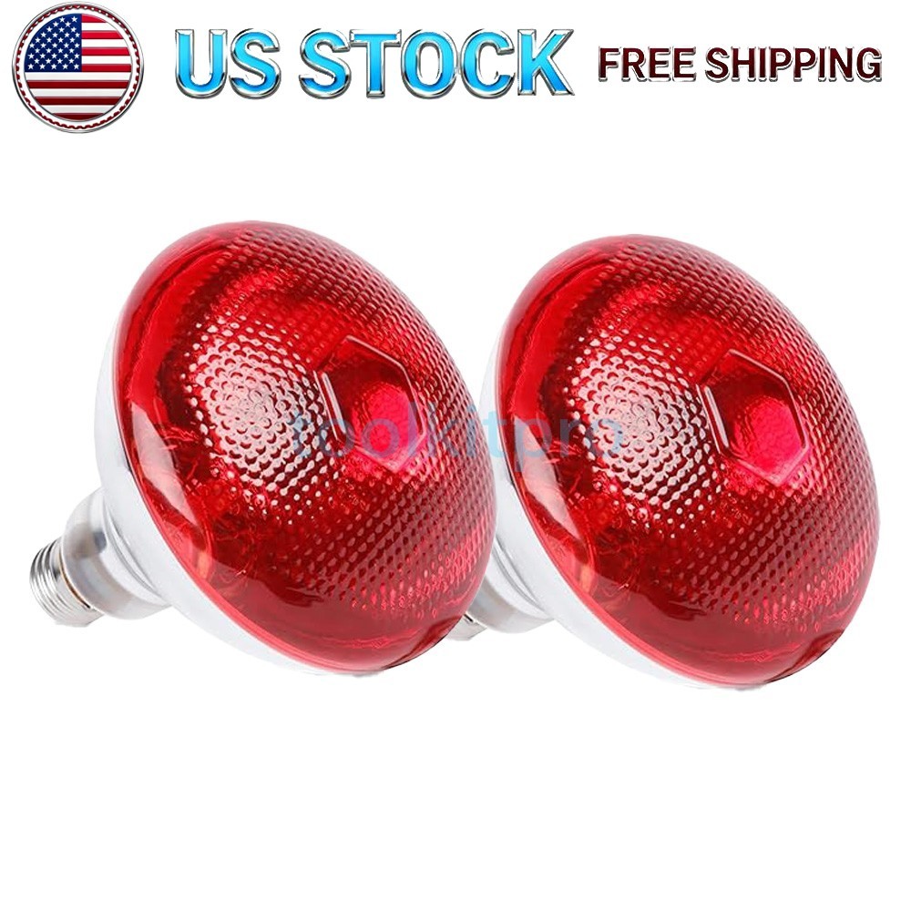 2-Pack Heat Bulb for Chicks, 150 Watt Reptile Heating Lamp for Leopard Gecko E26