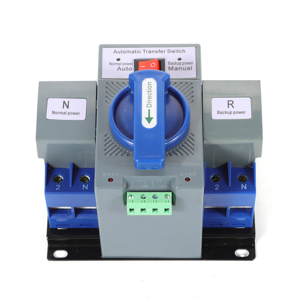 63A 2P ATS Dual Power Automatic Transfer Switch for Generator Changeover Switch