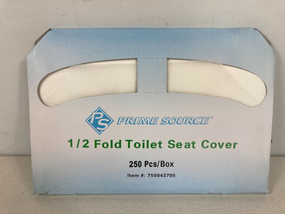 Case of 5000 1/2 Fold Paper Seat Covers by Prime Source.