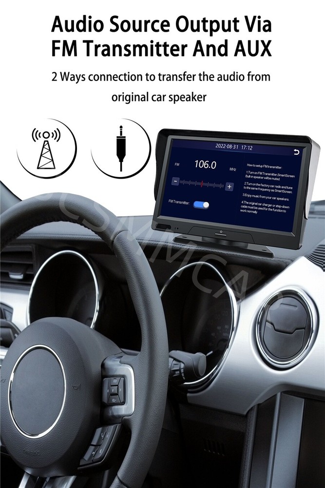 Car Dash Camera For CarPlay Android Auto Navi WIFI 7in Stereo Multimedia Player