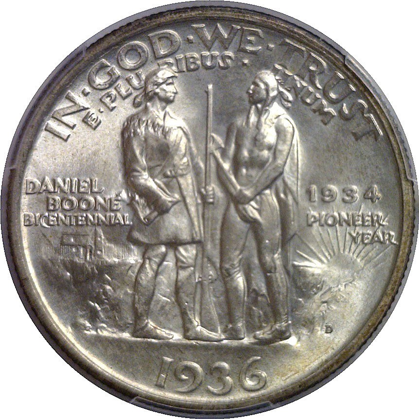 1936-D Boone Commemorative Half Dollar PCGS MS-66