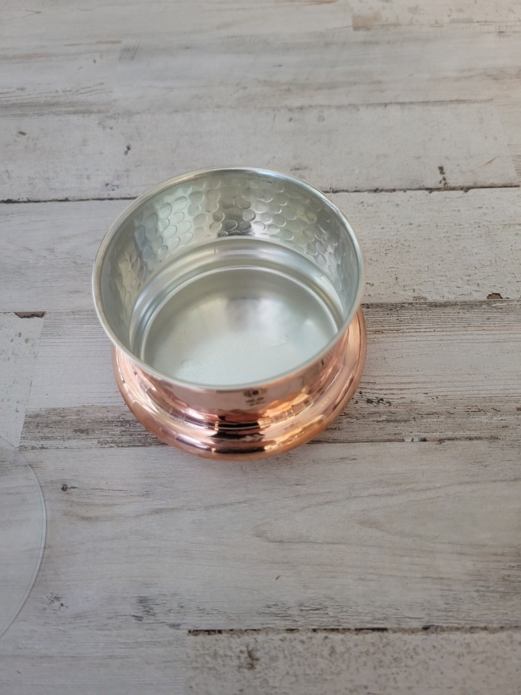 Williams Sonoma Hammered Copper Butter Keeper Round