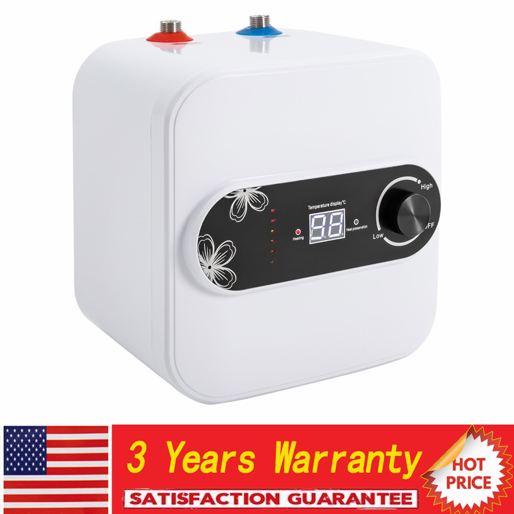 1.5KW Electric Mini-Tank Water Heater for RV Trailer Kitchen Under Sink Counter