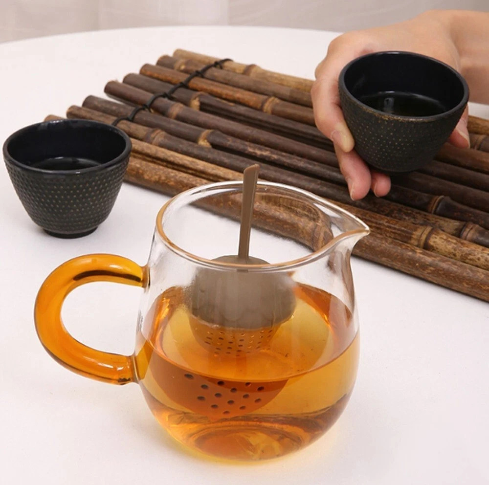 Pine Cone Silicone Tea Infuser Long Handle Loose Leaf Strainer for Mug Cup Teapo