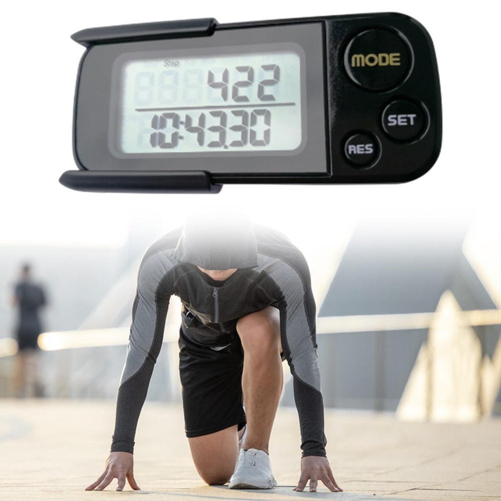 Large Screen 3D Pedometer Counter Running Running Stopwatch