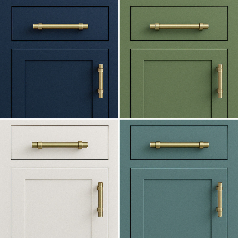 Cabinet Pulls Modern T-Bar 128mm Matte Gold Decorative Kitchen Bath Handle