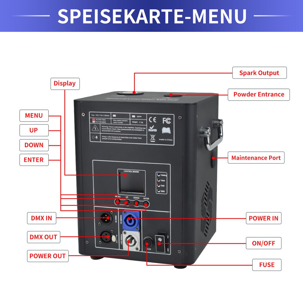 2PCS 750W Cold Spark Machine Firework Machine DMX Wedding Stage Effect Machine