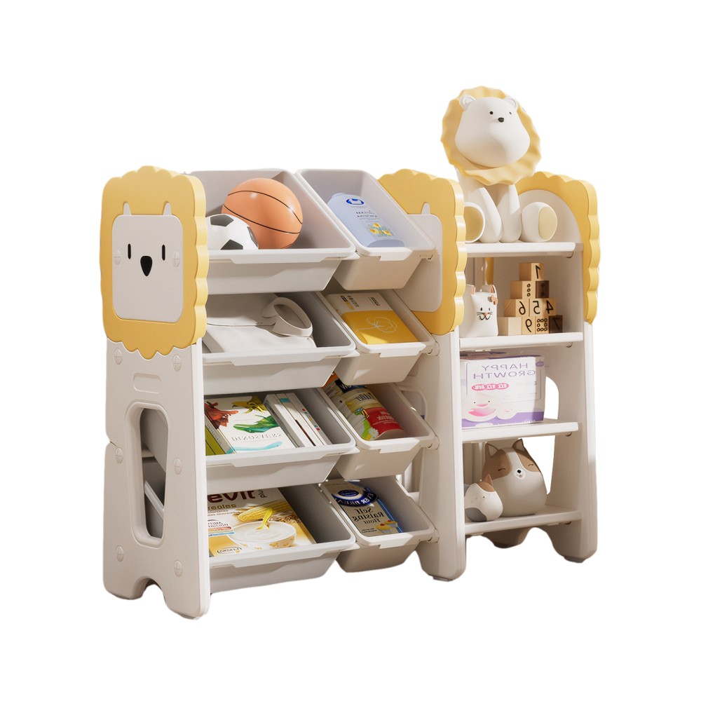 Toy Storage Rack, Four-Tier with 8 Removable Storage Boxes