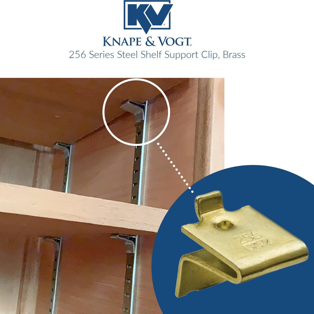 KV Shelf Support Clip Brass, Pack of 12