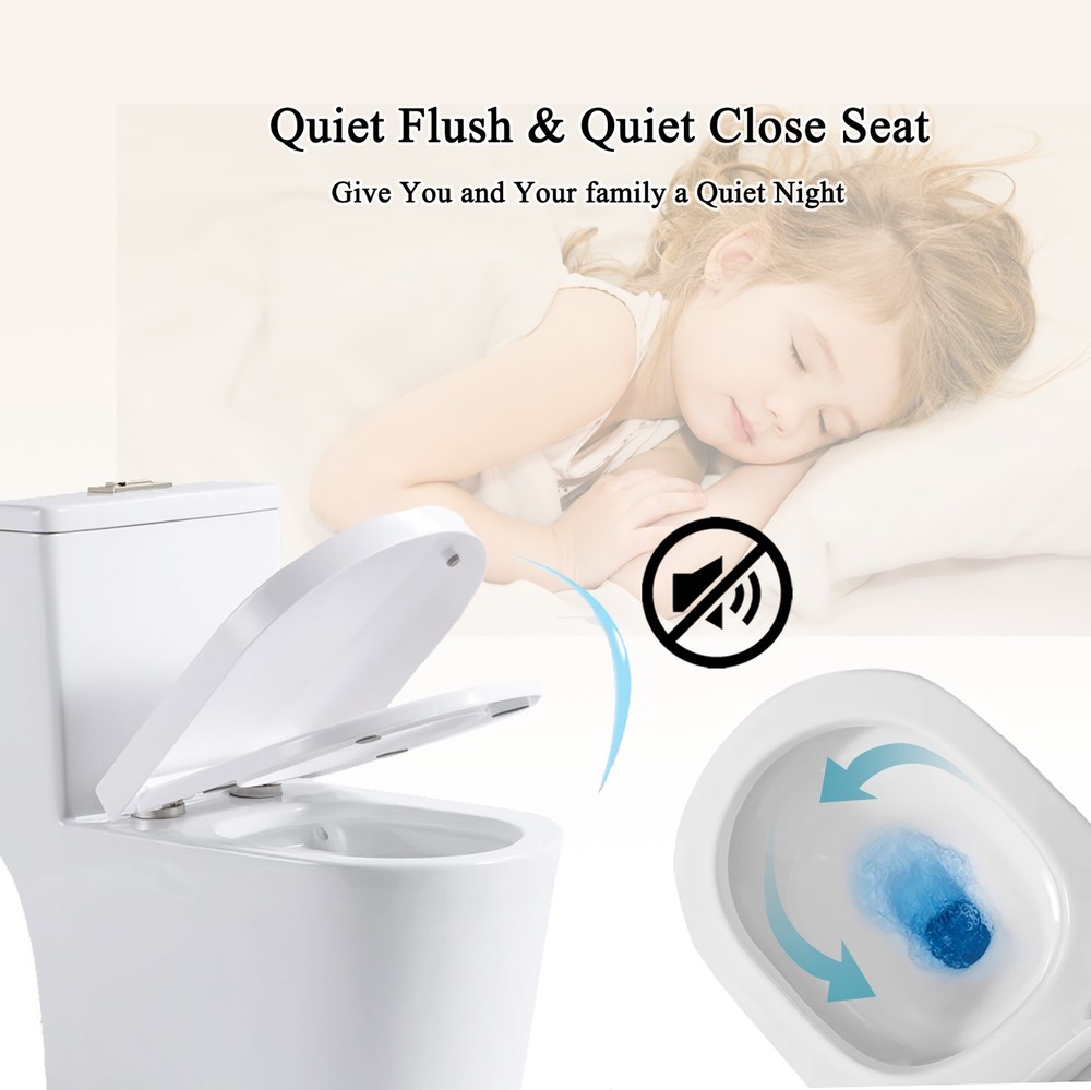 Small Compact One Piece Toilet Dual Flush,23 inch Short Depth for Tiny Bathroo