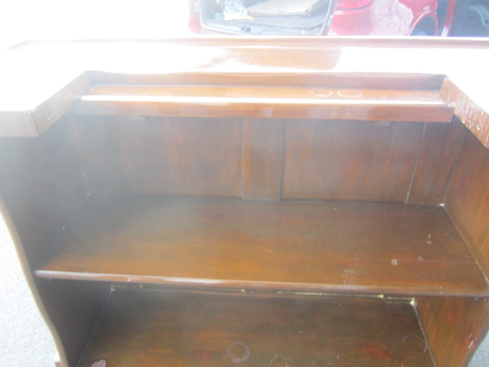 VTG HANDMADE SOLID WOOD DRY BAR ON WHEELS