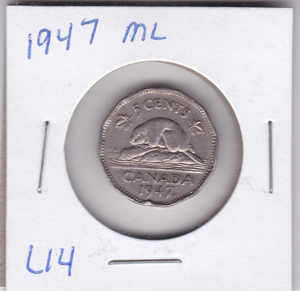 1947 Canada 5 Cents ML L14