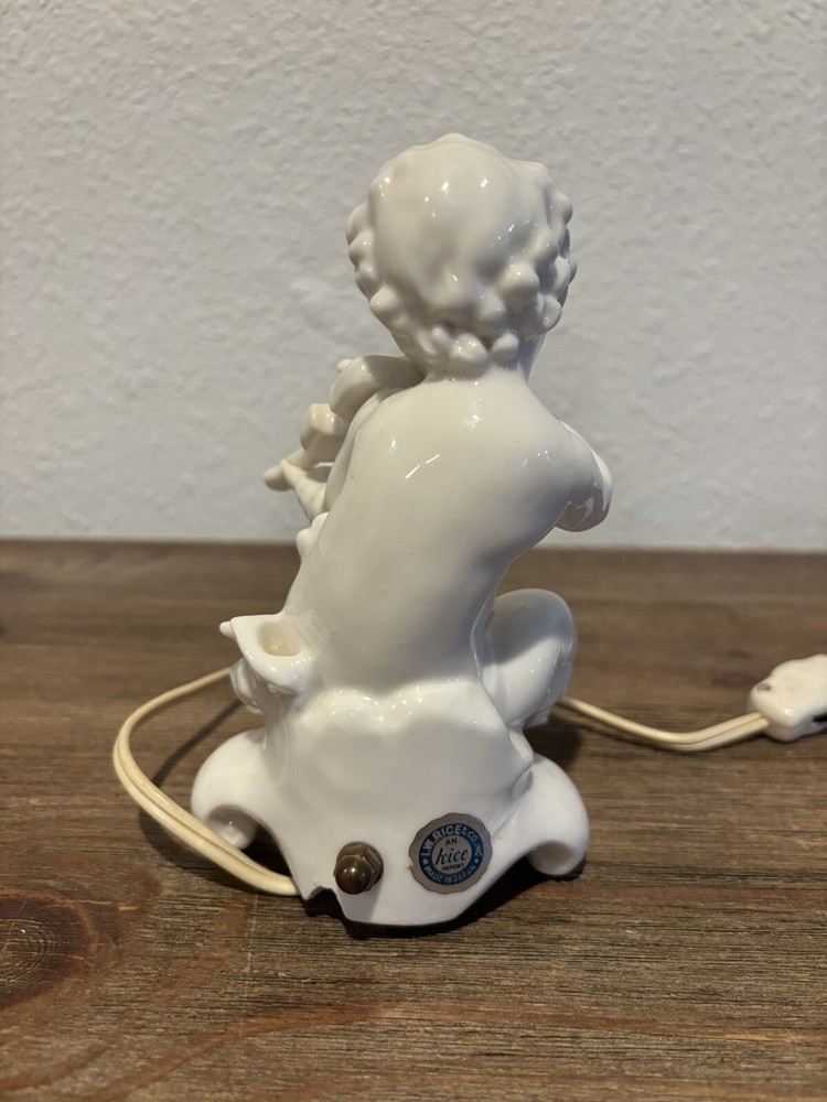 VINTAGE CHERUB NIGHT LIGHT TESTED WORKING NO CRACKS