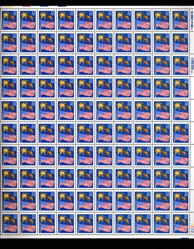 US 2276 FULL MINT SHEET 22c FLAG (NH) NEVER HINGED