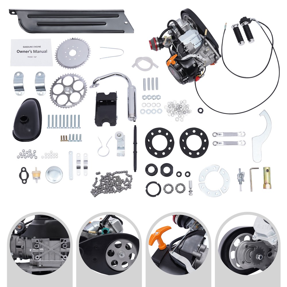 4 Stroke 100cc Bike Engine Kit Set Gas Motorized Motor Bicycle Modified Engine